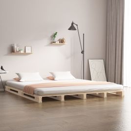 Pallet Bed 135x190 cm Double Wood Pine