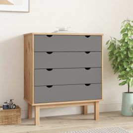 QUITO Oak Finish Chest of Drawers - Medium-sized, 4 Drawers