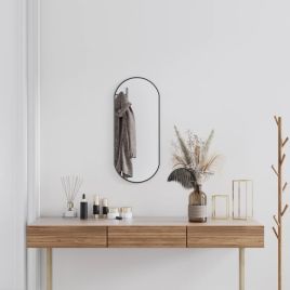 Wall Mirror Black 70x30cm Oval