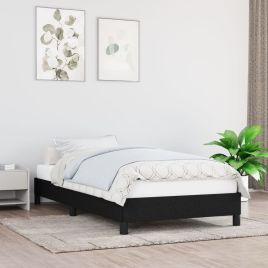 Bed Frame Black 90x190 cm Single Fabric