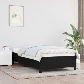 Bed Frame Black 90x190 cm Single Fabric