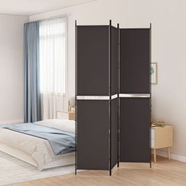 3-Panel Room Divider Brown 150x220 cm Fabric