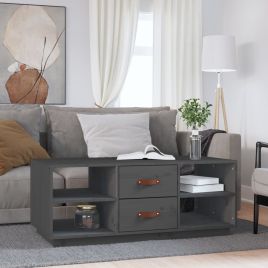 Coffee Table Grey 100x50x41 cm Solid Wood Pine
