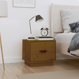 Bedside Cabinet Honey Brown 40x34x35cm Solid Wood Pine