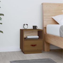 Bedside Cabinet Honey Brown 40x34x45cm Solid Wood Pine - Luchy
