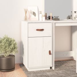 Desk Cabinet White 40x50x75 cm Solid Wood Pine