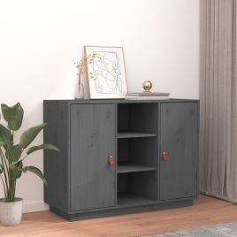 Sideboard Grey 100x40x75 cm Solid Wood Pine