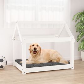 Dog Bed White 81x60x70 cm Solid Wood Pine