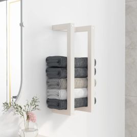 White Solid Wood Pine Towel Rack