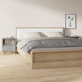 Bedside Table - RALEIGH Moe 2 Piece Nightstand Concrete Grey 40cm