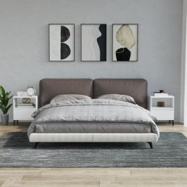Bedside Table - RALEIGH Aven 2 Piece Nightstand White 40cm