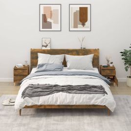 Bedside Table - RALEIGH Ray 2 Piece Nightstand Smoked Oak 40cm
