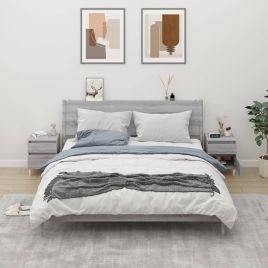 Bedside Table - RALEIGH Aven 2 Piece Nightstand Grey Sonoma 40cm