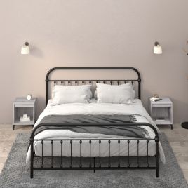 Bedside Table - RALEIGH Max 2 Piece Nightstand Grey Sonoma 40cm