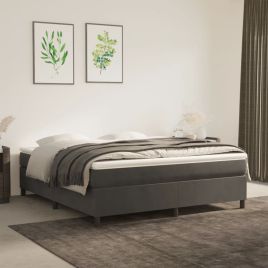 Box Spring Bed Frame Dark Grey 180x200cm 6FT Super King Velvet