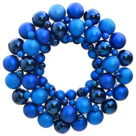 Faune Christmas Wreath Blue 45cm Polystyrene