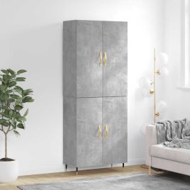 Highboard Concrete Grey 69.5x34x180 cm Engineered Wood