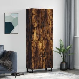 Highboard Smoked Oak 69.5x34x180 cm Engineered Wood