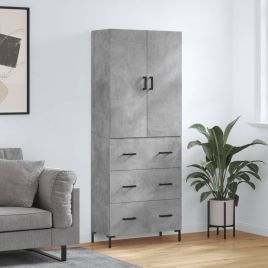 Highboard Concrete Grey 69.5x34x180 cm Engineered Wood
