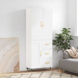 Highboard White 69.5x34x180 cm Engineered Wood