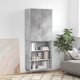 Highboard Concrete Grey 69.5x34x180 cm Engineered Wood