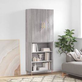 Highboard Grey Sonoma 69.5x34x180 cm Engineered Wood