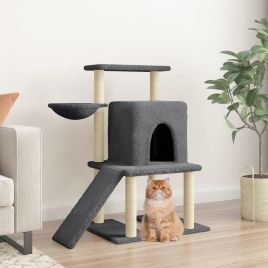 Cat Tree with Sisal Scratching Posts Dark Grey 96.5 cm