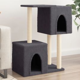 Cat Tree with Sisal Scratching Posts Dark Grey 86 cm