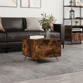 Coffee Table Smoked Oak 50x50x40 cm Engineered Wood
