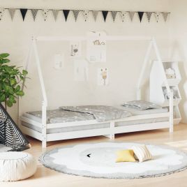 Kids Bed Frame White 80x200cm Solid Wood Pine