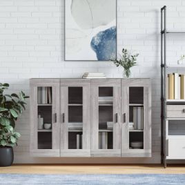 Wall Mounted Cabinets 2 Pcs Grey Sonoma Engineered Wood