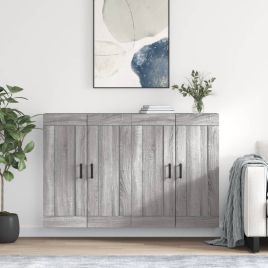 Wall Mounted Cabinets 2 Pcs Grey Sonoma Engineered Wood