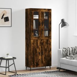 Highboard Smoked Oak 69.5x34x180 cm Engineered Wood