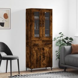 Highboard Smoked Oak 69.5x34x180 cm Engineered Wood