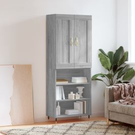Highboard Grey Sonoma 69.5x34x180 cm Engineered Wood