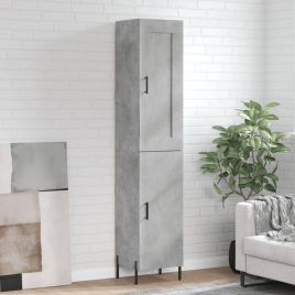 Highboard Concrete Grey 34.5x34x180 cm Engineered Wood