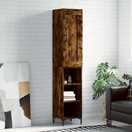 Highboard Smoked Oak 34.5x34x180 cm Engineered Wood