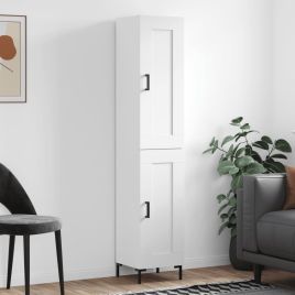 Highboard White 34.5x34x180 cm Engineered Wood