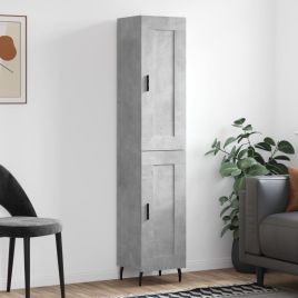 Highboard Concrete Grey 34.5x34x180 cm Engineered Wood