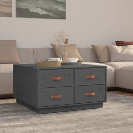 Coffee Table Grey 80x80x45 cm Solid Wood Pine