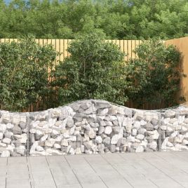 Arched Gabion Baskets 11 Pieces 200x50x60/80 cm Galvanised Iron