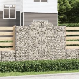 Arched Gabion Baskets 2 pcs 200x50x160/180 cm Galvanised Iron