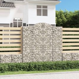 Arched Gabion Baskets 9 pcs 200x50x200/220 cm Galvanised Iron