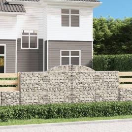 Arched Gabion Baskets 10 pcs 300x30x120/140 cm Galvanised Iron