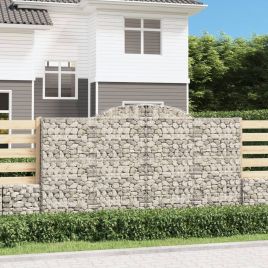 Arched Gabion Baskets 5 pcs 300x30x160/180 cm Galvanised Iron