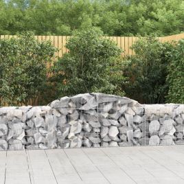 Arched Gabion Baskets 9 pcs 300x50x60/80 cm Galvanised Iron