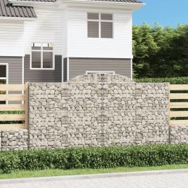 Arched Gabion Baskets 17 pcs 300x50x160/180 cm Galvanised Iron