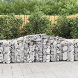 Arched Gabion Baskets 15 pcs 400x50x80/100 cm Galvanised Iron