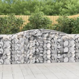 Arched Gabion Baskets 7 Pieces 400x50x100/120 cm Galvanised Iron