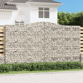 Arched Gabion Baskets 10 pcs 400x50x220/240 cm Galvanised Iron